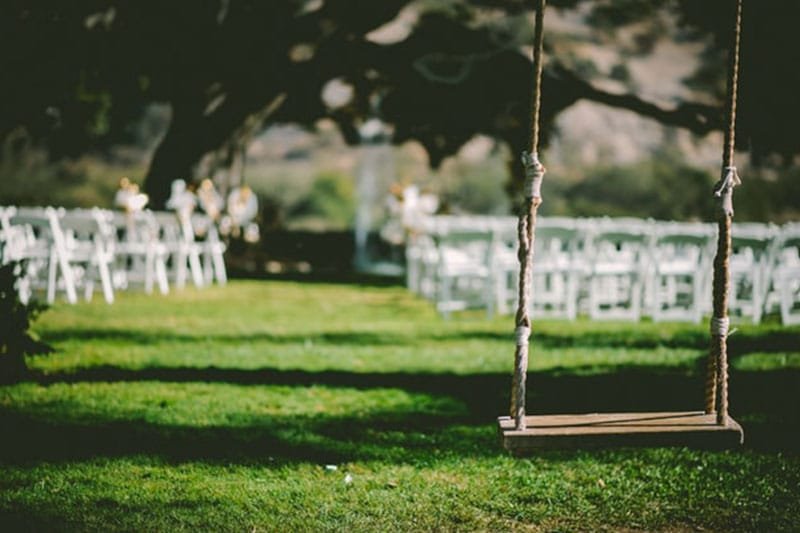 View of a garden wedding